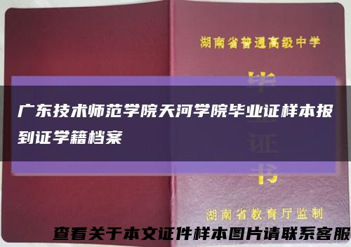 广东技术师范学院天河学院毕业证样本报到证学籍档案缩略图