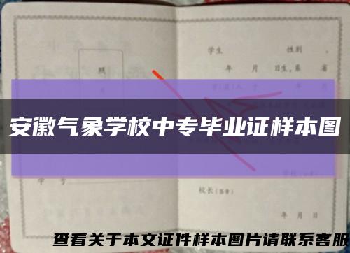 安徽气象学校中专毕业证样本图缩略图