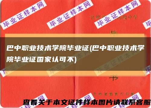 巴中职业技术学院毕业证(巴中职业技术学院毕业证国家认可不)缩略图