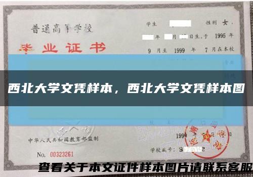 西北大学文凭样本，西北大学文凭样本图缩略图