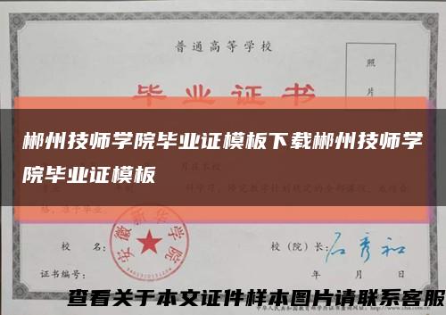 郴州技师学院毕业证模板下载郴州技师学院毕业证模板缩略图