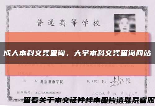 成人本科文凭查询，大学本科文凭查询网站缩略图