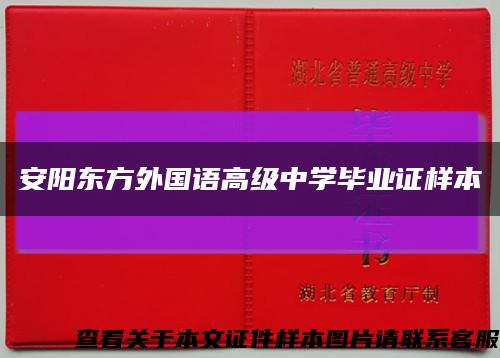 安阳东方外国语高级中学毕业证样本缩略图