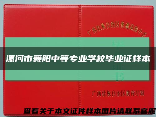 漯河市舞阳中等专业学校毕业证样本缩略图