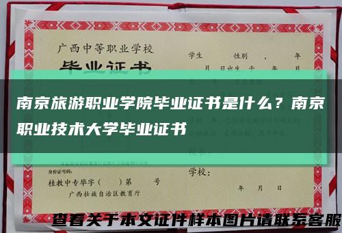 南京旅游职业学院毕业证书是什么？南京职业技术大学毕业证书缩略图