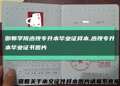 邯郸学院函授专升本毕业证样本,函授专升本毕业证书图片缩略图