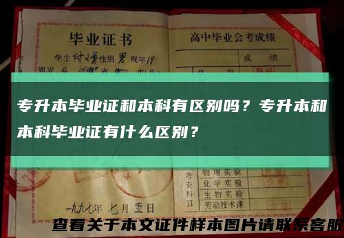 专升本毕业证和本科有区别吗？专升本和本科毕业证有什么区别？缩略图