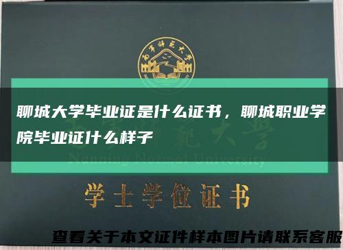 聊城大学毕业证是什么证书，聊城职业学院毕业证什么样子缩略图