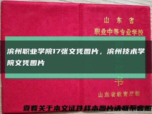 滨州职业学院17张文凭图片，滨州技术学院文凭图片缩略图