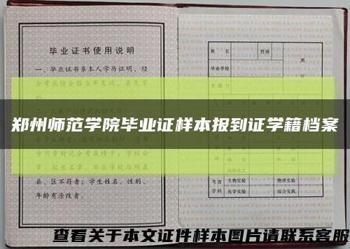 郑州师范学院毕业证样本报到证学籍档案缩略图