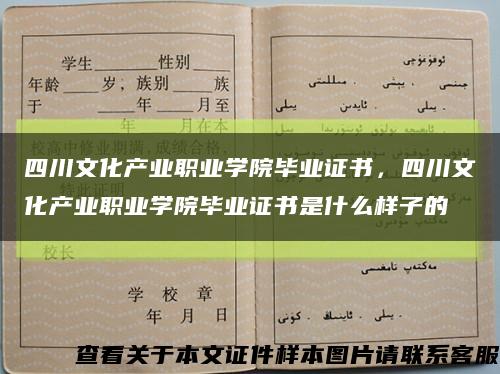 四川文化产业职业学院毕业证书，四川文化产业职业学院毕业证书是什么样子的缩略图