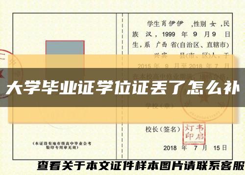 大学毕业证学位证丢了怎么补缩略图