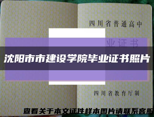 沈阳市市建设学院毕业证书照片缩略图