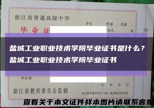 盐城工业职业技术学院毕业证书是什么？盐城工业职业技术学院毕业证书缩略图