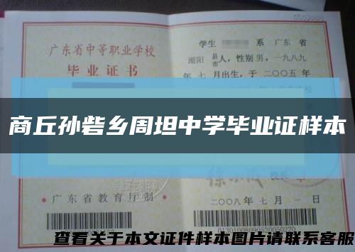 商丘孙砦乡周坦中学毕业证样本缩略图