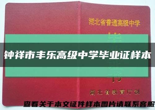 钟祥市丰乐高级中学毕业证样本缩略图