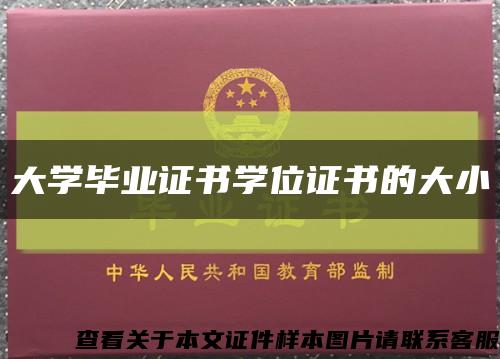 大学毕业证书学位证书的大小缩略图