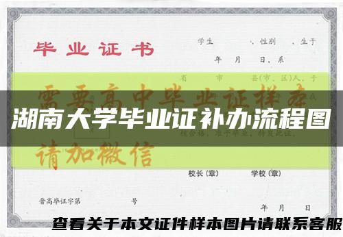 湖南大学毕业证补办流程图缩略图