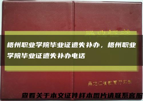 梧州职业学院毕业证遗失补办，梧州职业学院毕业证遗失补办电话缩略图