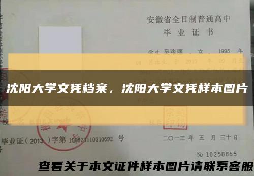 沈阳大学文凭档案，沈阳大学文凭样本图片缩略图