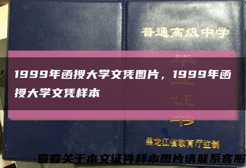 1999年函授大学文凭图片，1999年函授大学文凭样本缩略图