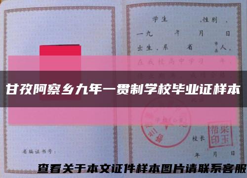 甘孜阿察乡九年一贯制学校毕业证样本缩略图