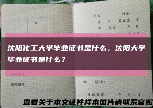 沈阳化工大学毕业证书是什么，沈阳大学毕业证书是什么？缩略图