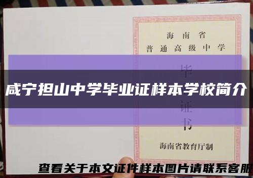 咸宁担山中学毕业证样本学校简介缩略图