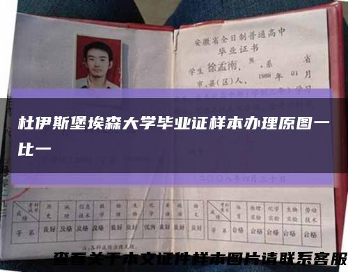 杜伊斯堡埃森大学毕业证样本办理原图一比一缩略图