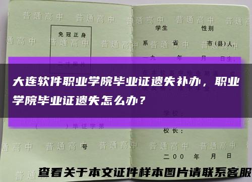 大连软件职业学院毕业证遗失补办，职业学院毕业证遗失怎么办？缩略图