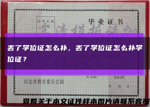 丢了学位证怎么补，丢了学位证怎么补学位证？缩略图