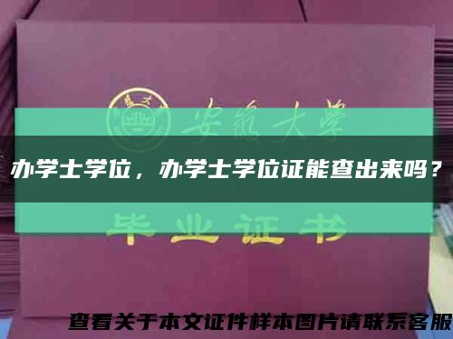 办学士学位，办学士学位证能查出来吗？缩略图