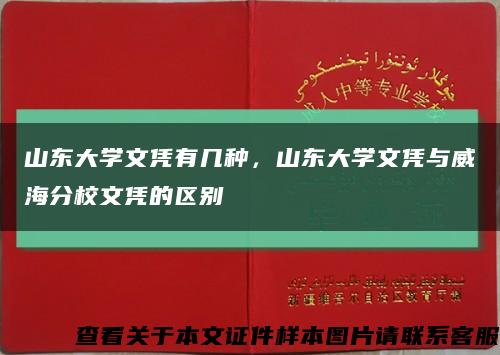 山东大学文凭有几种，山东大学文凭与威海分校文凭的区别缩略图