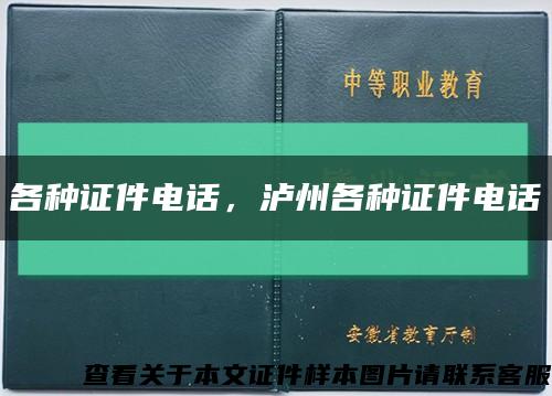 各种证件电话，泸州各种证件电话缩略图