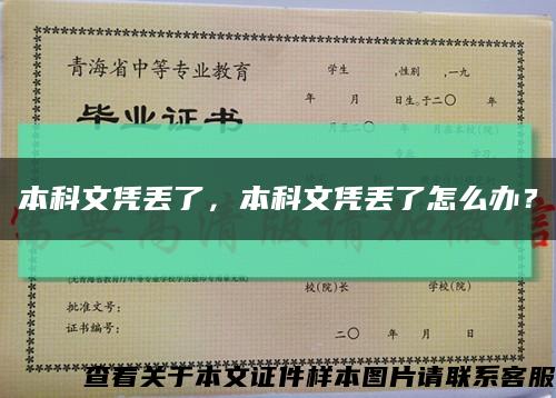 本科文凭丢了，本科文凭丢了怎么办？缩略图