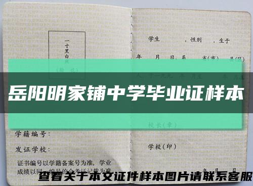 岳阳明家铺中学毕业证样本缩略图