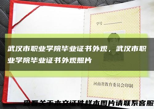 武汉市职业学院毕业证书外观，武汉市职业学院毕业证书外观照片缩略图