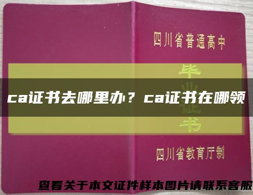 ca证书去哪里办？ca证书在哪领缩略图