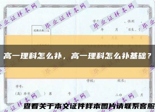 高一理科怎么补，高一理科怎么补基础？缩略图