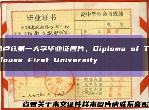 图卢兹第一大学毕业证图片，Diploma of Toulouse First University缩略图