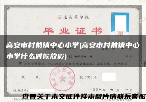 高安市村前镇中心小学(高安市村前镇中心小学什么时候放假)缩略图