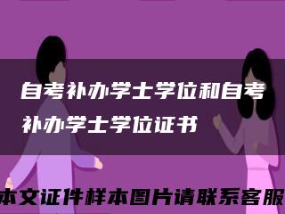 自考补办学士学位和自考补办学士学位证书缩略图