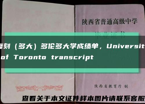 复刻（多大）多伦多大学成绩单，University of Toronto transcript缩略图