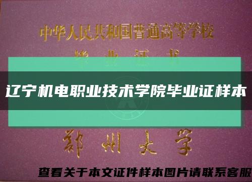 辽宁机电职业技术学院毕业证样本缩略图