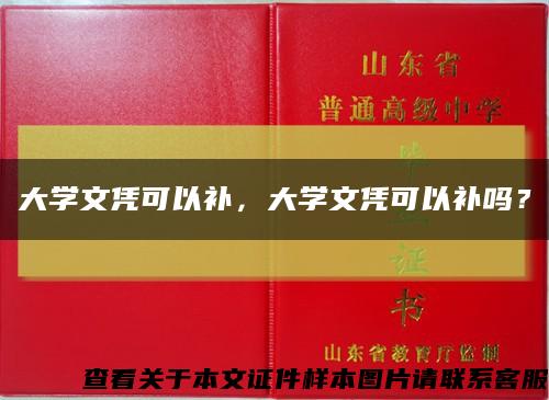 大学文凭可以补，大学文凭可以补吗？缩略图