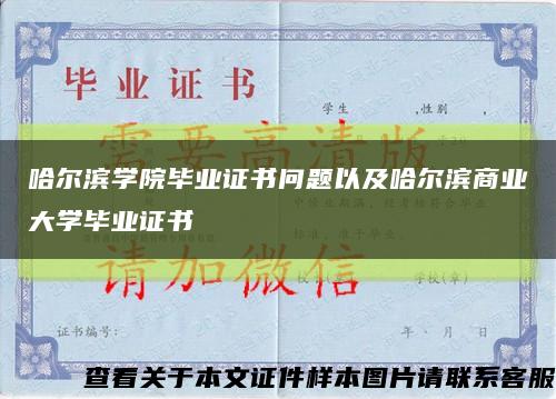 哈尔滨学院毕业证书问题以及哈尔滨商业大学毕业证书缩略图