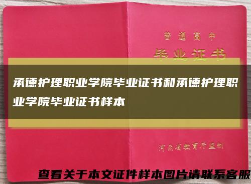 承德护理职业学院毕业证书和承德护理职业学院毕业证书样本缩略图