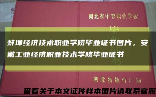 蚌埠经济技术职业学院毕业证书图片，安徽工业经济职业技术学院毕业证书缩略图