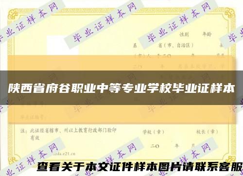 陕西省府谷职业中等专业学校毕业证样本缩略图