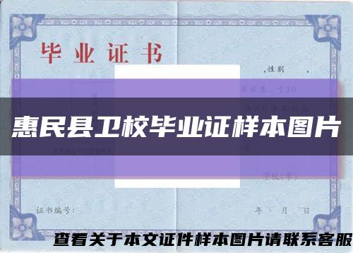 惠民县卫校毕业证样本图片缩略图